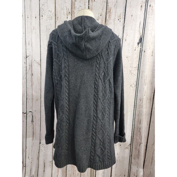 RALPH LAUREN Women's Medium Toggle Closure Hooded‎ Merino Cardigan Sweater EUC - Picture 7 of 13